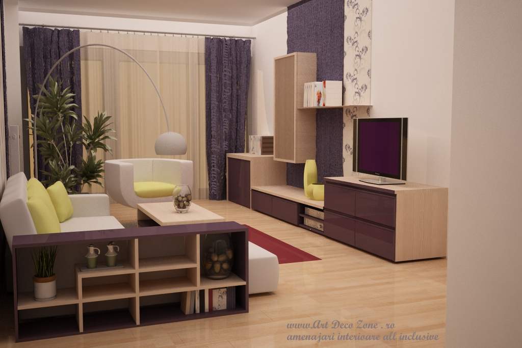 Design apartament mic in culori calde